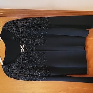 VERTIGO PARIS Black Sweater Set; Size XL; Beaded Accent on both pieces.
